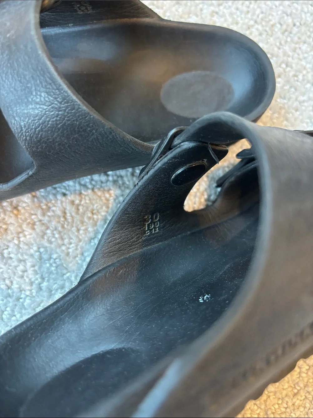 Birkenstock Kids Black Two-Strap EVA Sandals